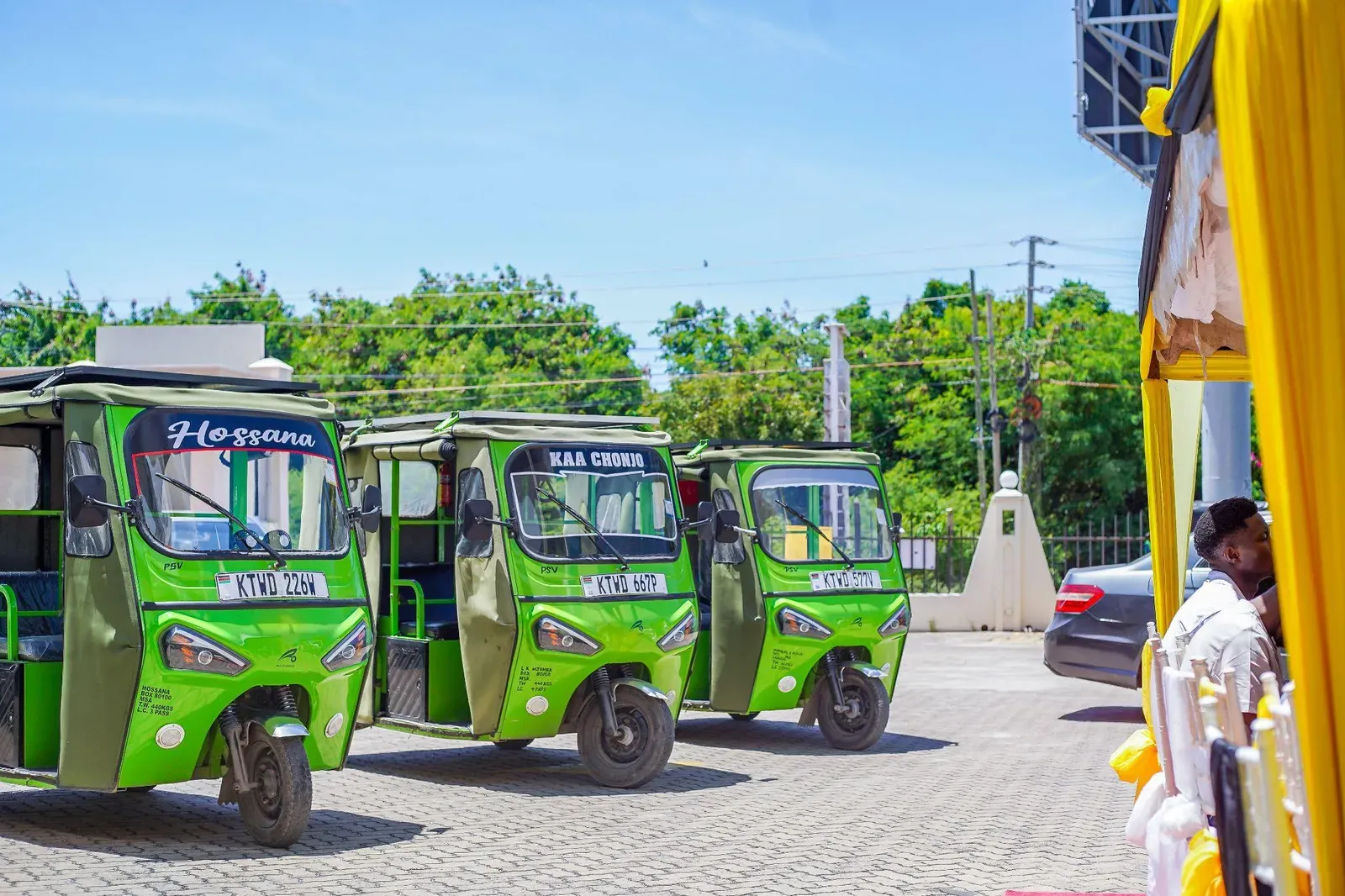 Electric TukTuks at the Mombasa branch opening